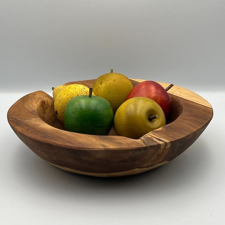 30cm Chunky Medium Rustic Wooden Solid Fruit Bowl