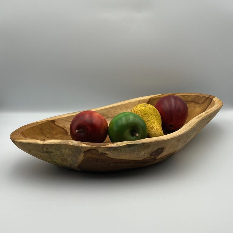 47cm Long Rustic Wooden Solid Fruit Bowl