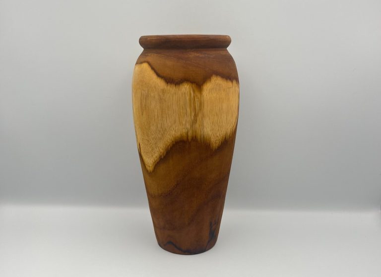 Hand Crafted 40cm Large Rustic Wooden Solid Fruit Bowl A wooden bowl filled with various hand crafted apples and pears in different colours.